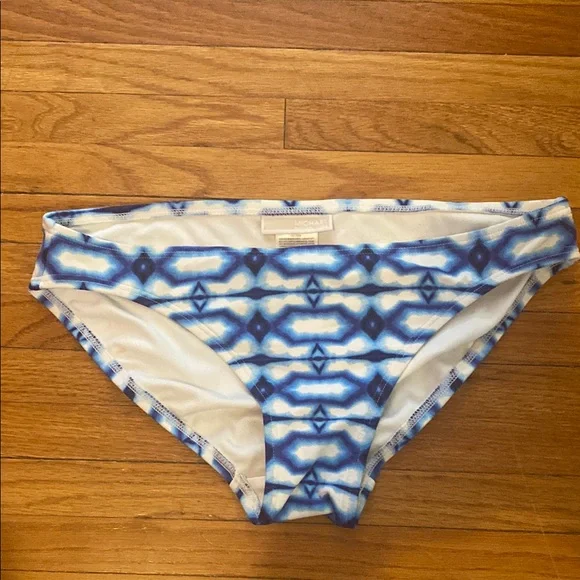 Michael by Michael Kors Blue and White Patterned Bikini Bottoms Small - Picture 1 of 4